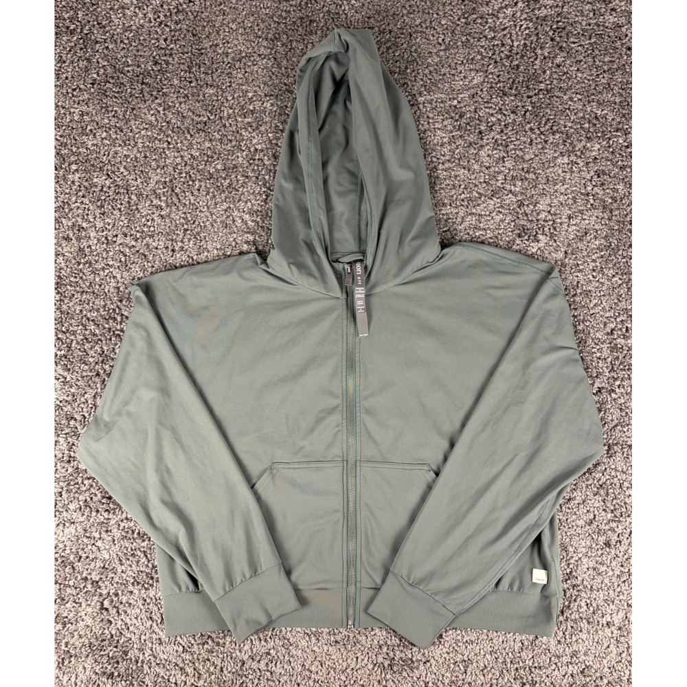 Vuori Halo Essential Full Zip Hoodie Sage Green DreamKnit Sweatshirt XL